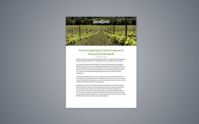 Cover Cropping for Carbon Capture in Vineyards and Orchards